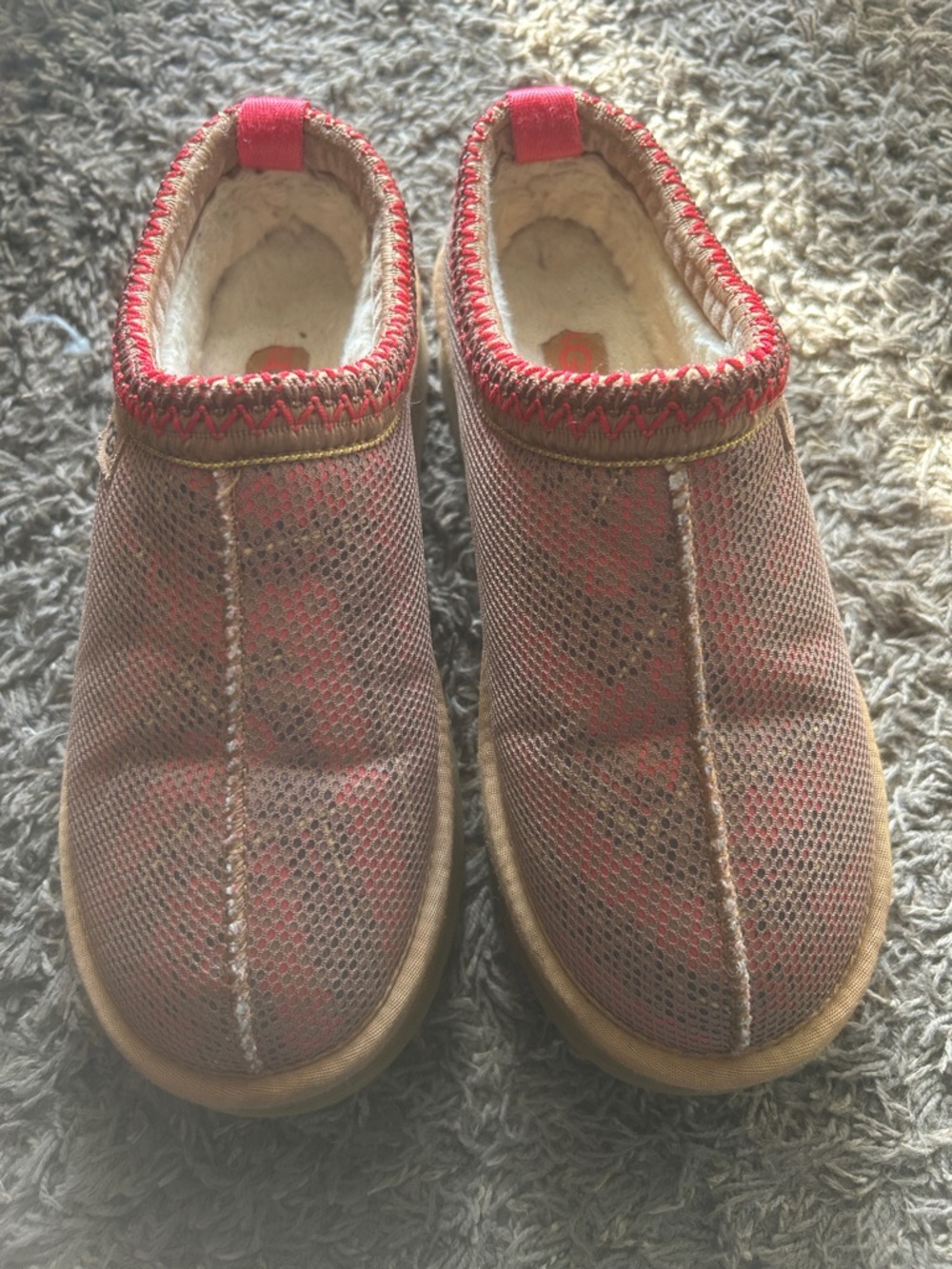 UGG Women's Red Mesh Slip-On Clog Mules